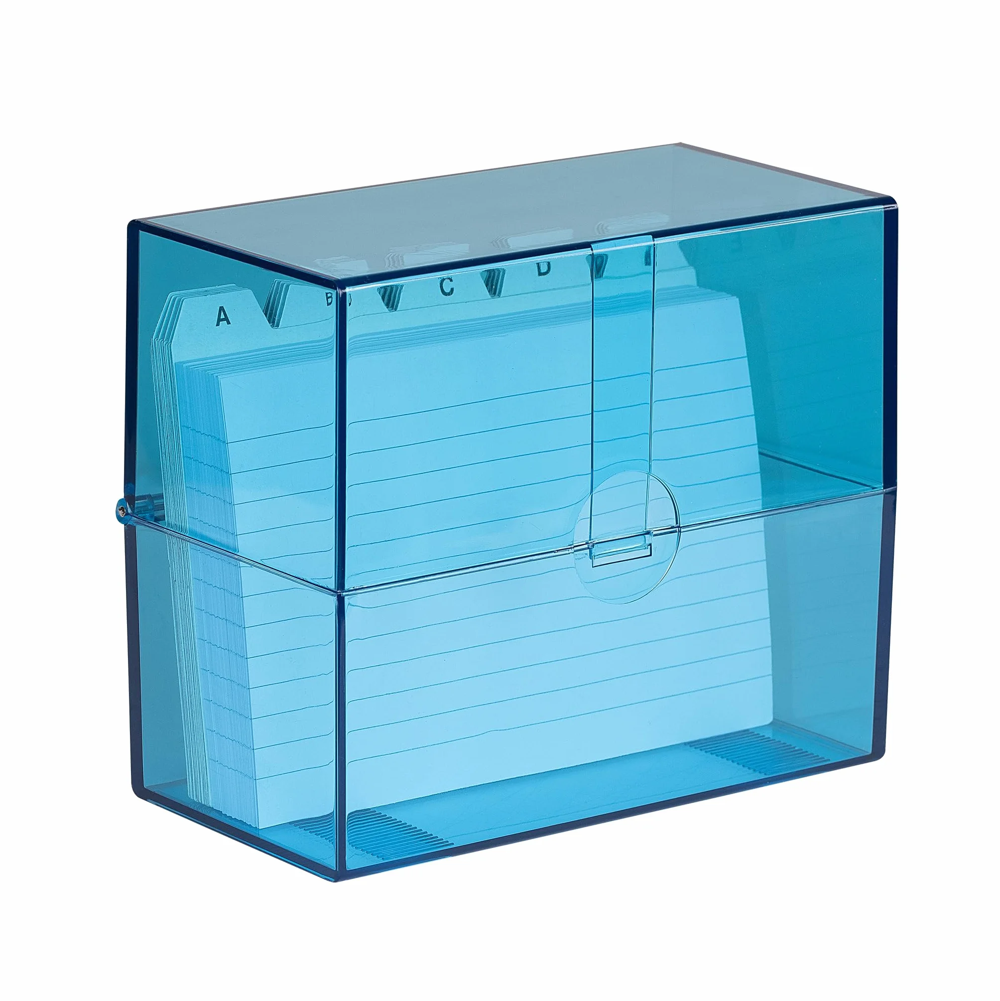 Wedo Fichier A6 avec cartes registre alphabétique 200 cartes Transparent Bleu