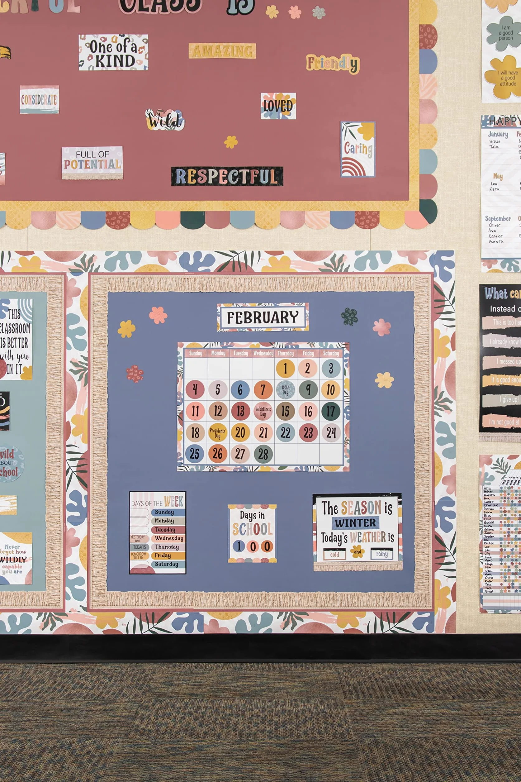 Teacher Created Resources Tableau d'affichage Calendrier Wonderfully Wild