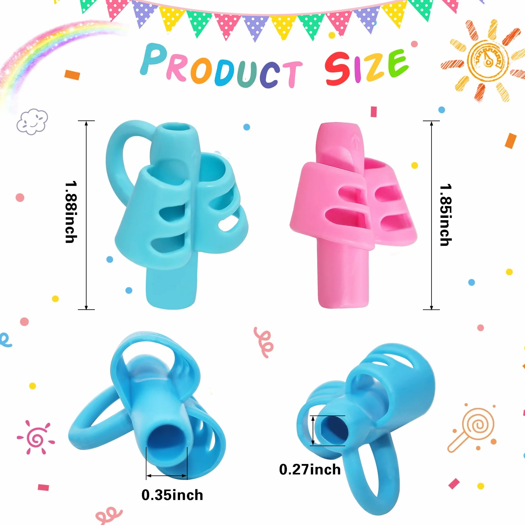 Lot de 20 poignées de crayon en silicone pour enfants, correction de posture