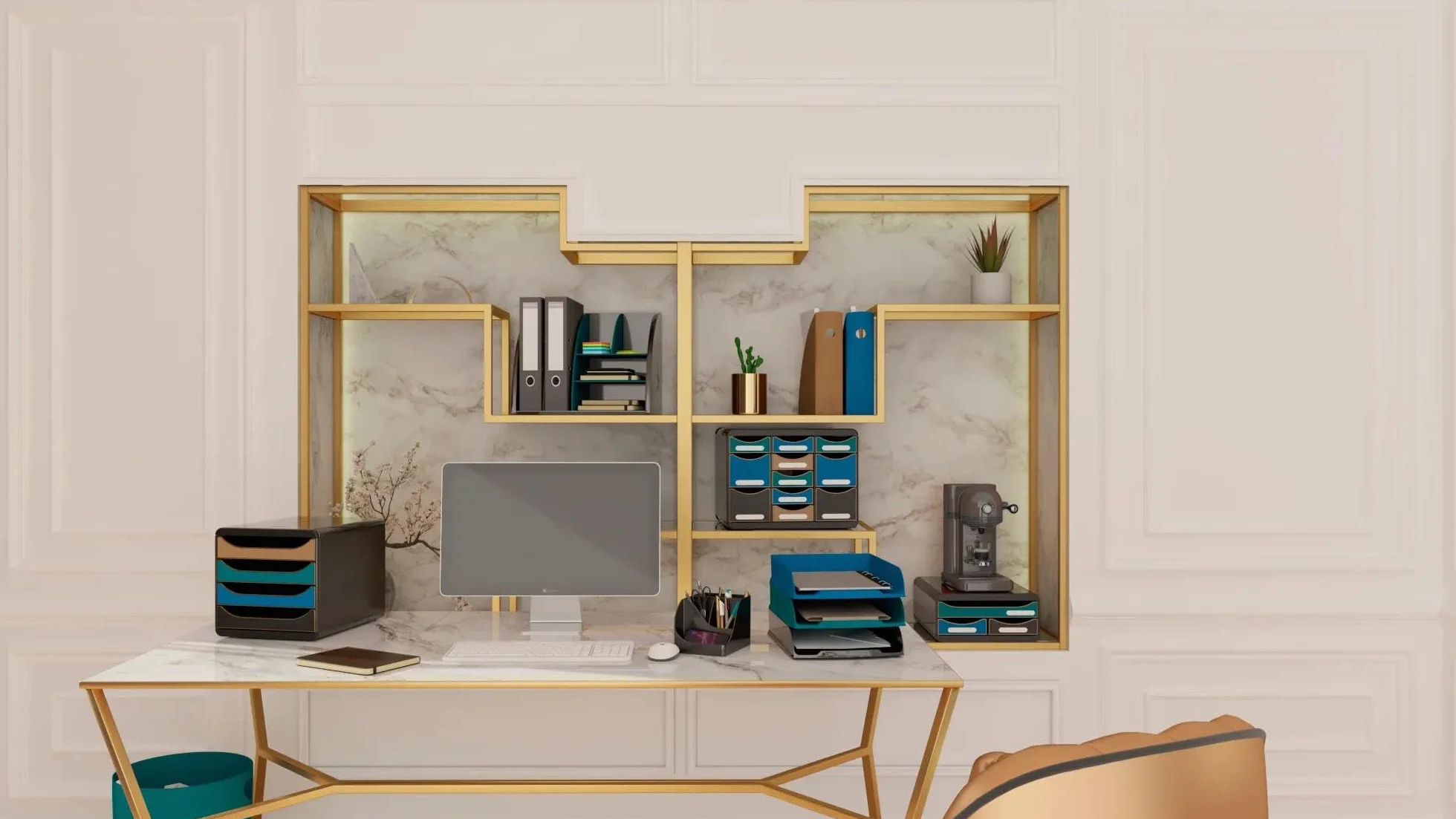Exacompta Porte-revues MAG-CUBE Néo Déco 26,6x8,2x30,5 cm A4+ Bleu de France