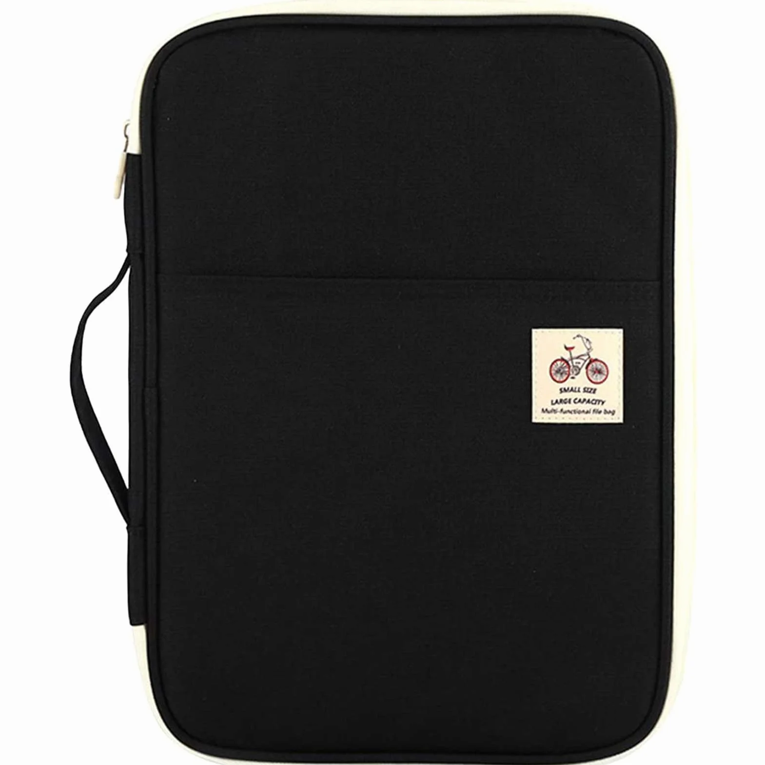 JAKAGO Portfolio Dossier de présentation business padfolio intelligent Folder A4 Folio Document étanche Organizer Passeport sac conference folder Pad Housse étui (Noir)