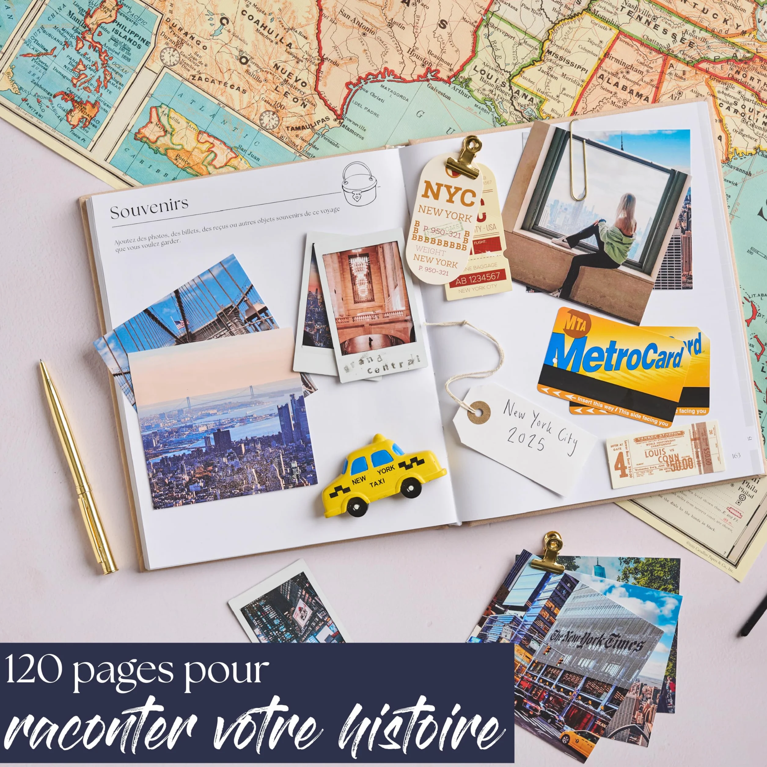 Carnet de Voyage à Remplir Journal de Voyage Cahier de Voyage Livre de Souvenirs Adulte Bucket List 16 Voyages Bleu marine