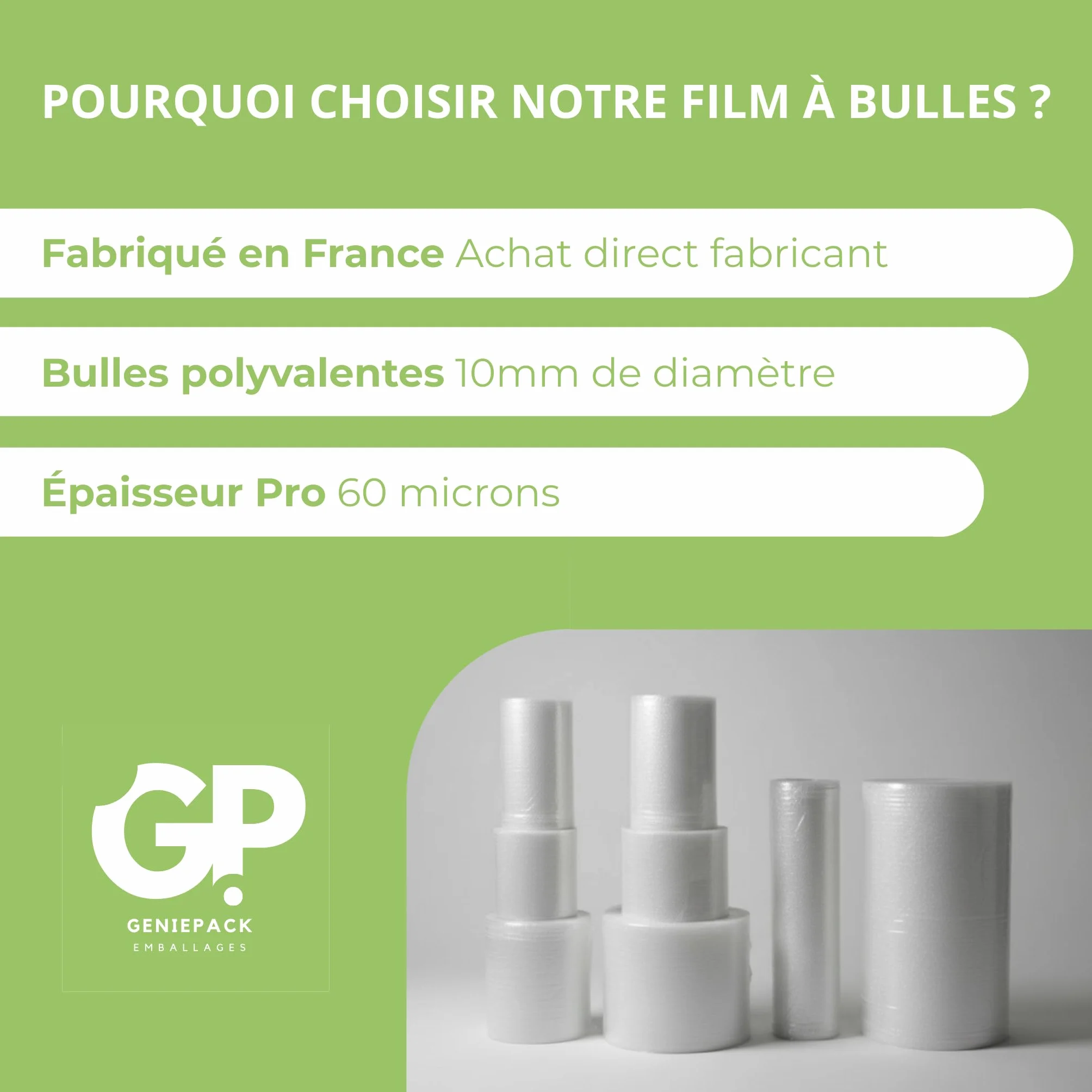 Film À Bulles Professionnel 50 cm x 50 m 60 Microns Bulles 10mm Protection Emballage Colis Déménagement Antichoc