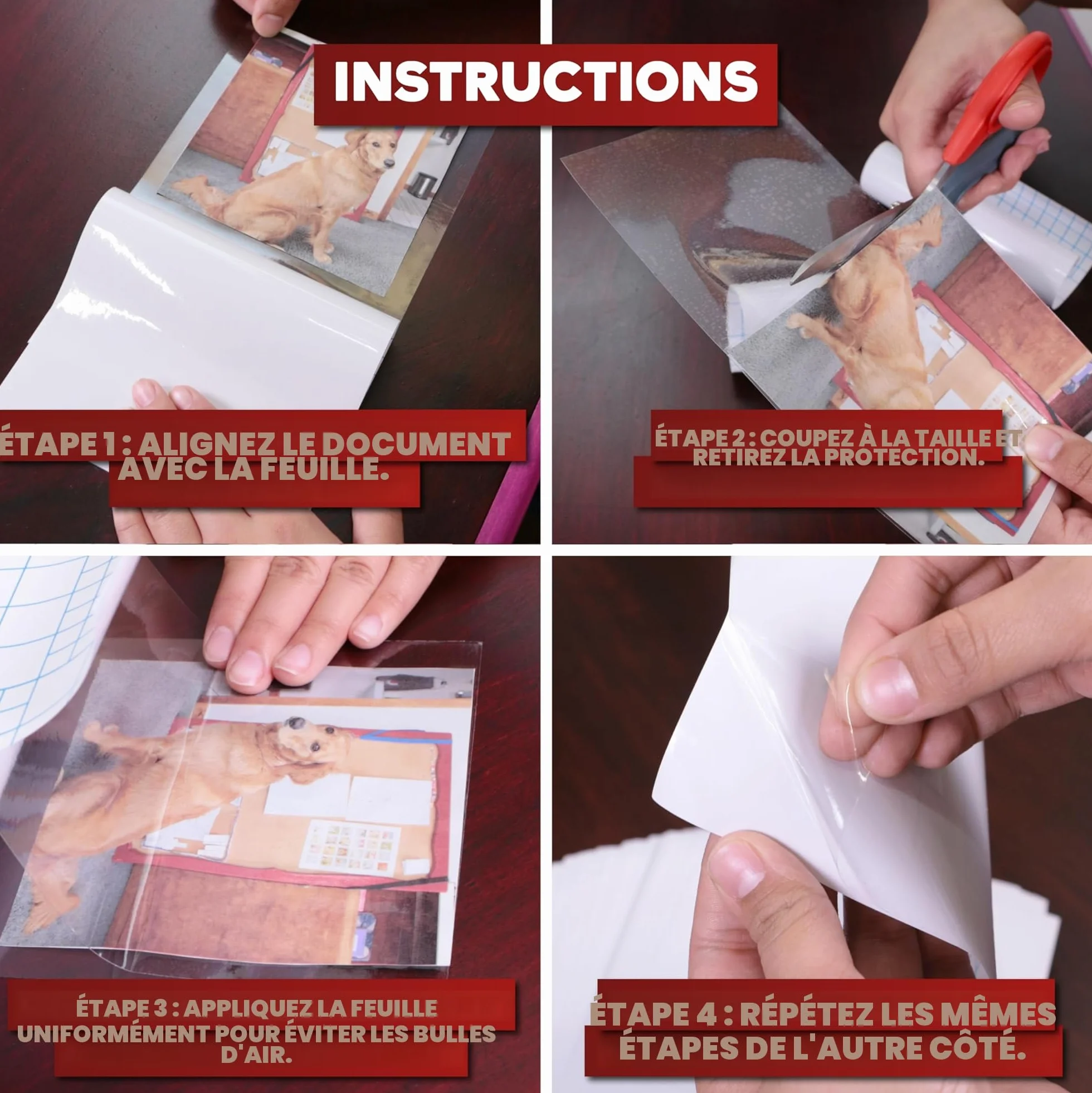 XFasten Feuilles de plastification auto-adhésives 9 x 12 pouces paquet de 50 épaisseur 4.76