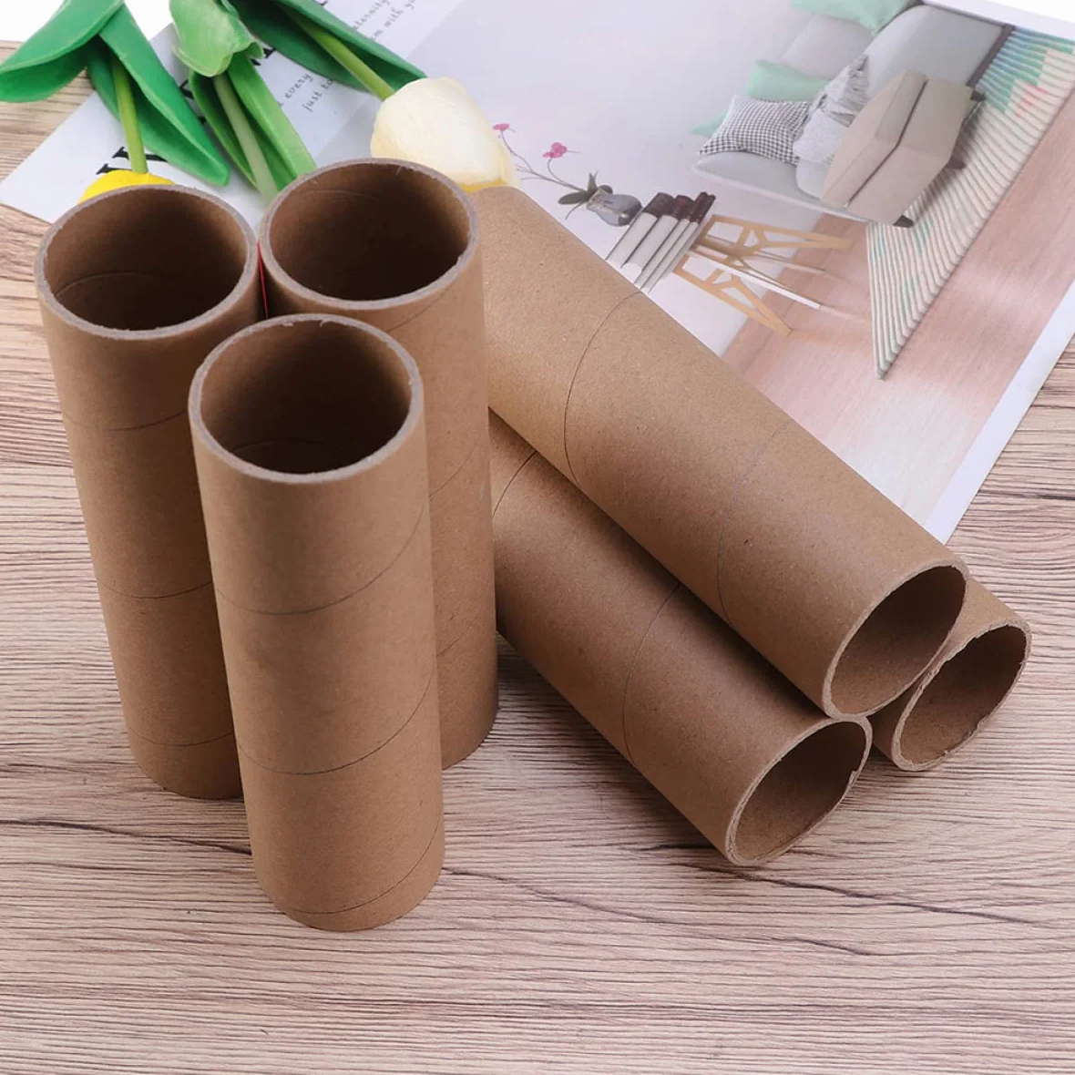 EXCEART 30 Pièces Tubes d'Expédition en Carton Kraft Ronds pour Artisanat et Affiches
