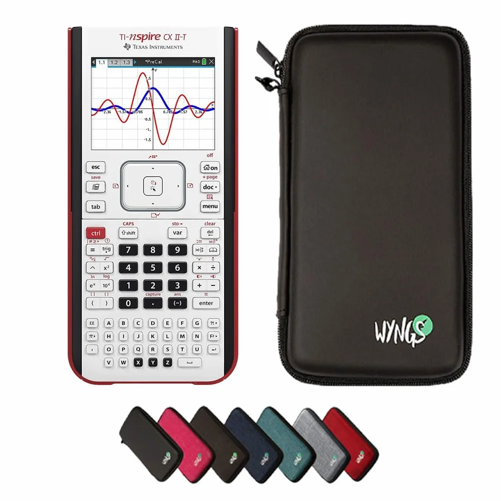CALCUSO Ensemble de Base Noir avec Calculatrice Graphique TI Nspire CX II-T