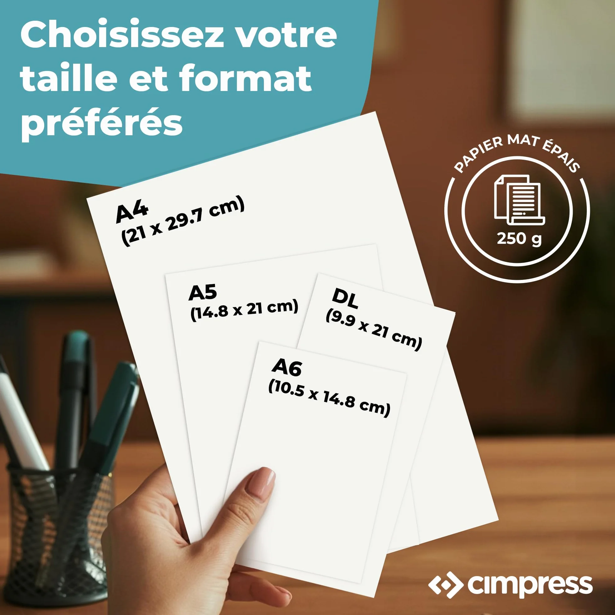 Flyers Publicitaires Personnalisés A6 Vertical, Impression Mat, Pack de 500
