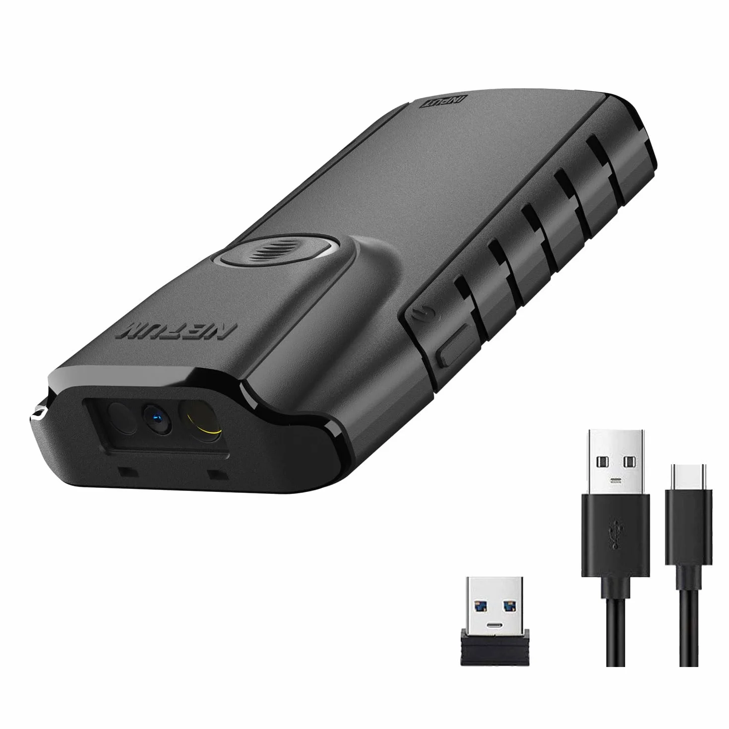 NETUM Bluetooth 2D Barcode Scanner, 3-in-1 Small Portable QR Bar Code Reader Automatic Wireless Gun Scan Back Clip Work with Tablet iOS Android Windows MacOS for Warehouse Inventory POS