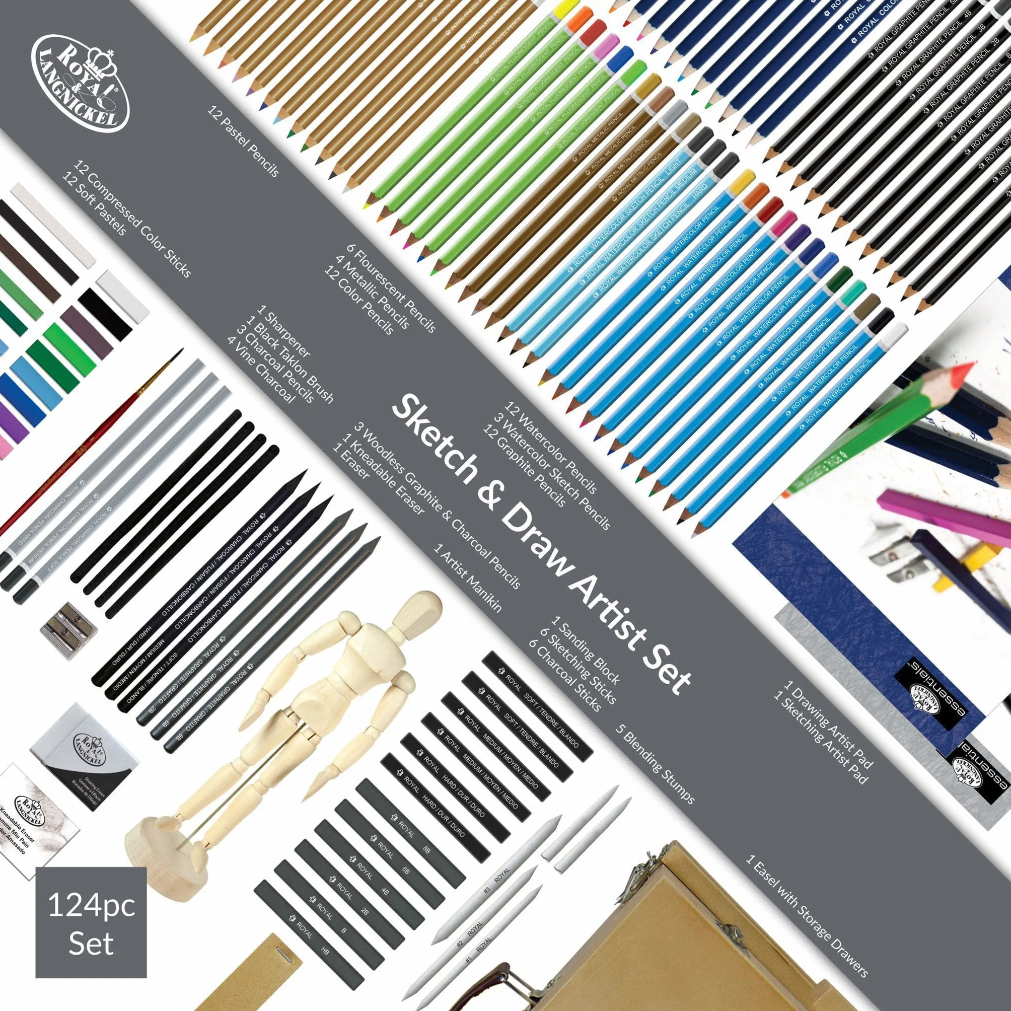 Royal and Langnickel Ensemble chevalet esquisse et dessin pour artiste