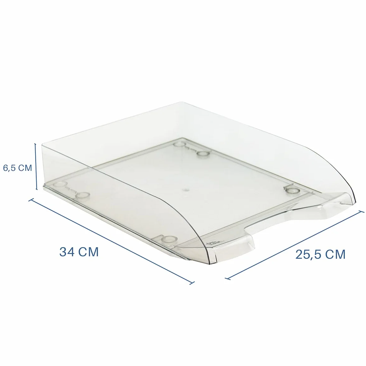 Waytex Pack de 4 Corbeilles à Courrier A4 Plastique Transparent