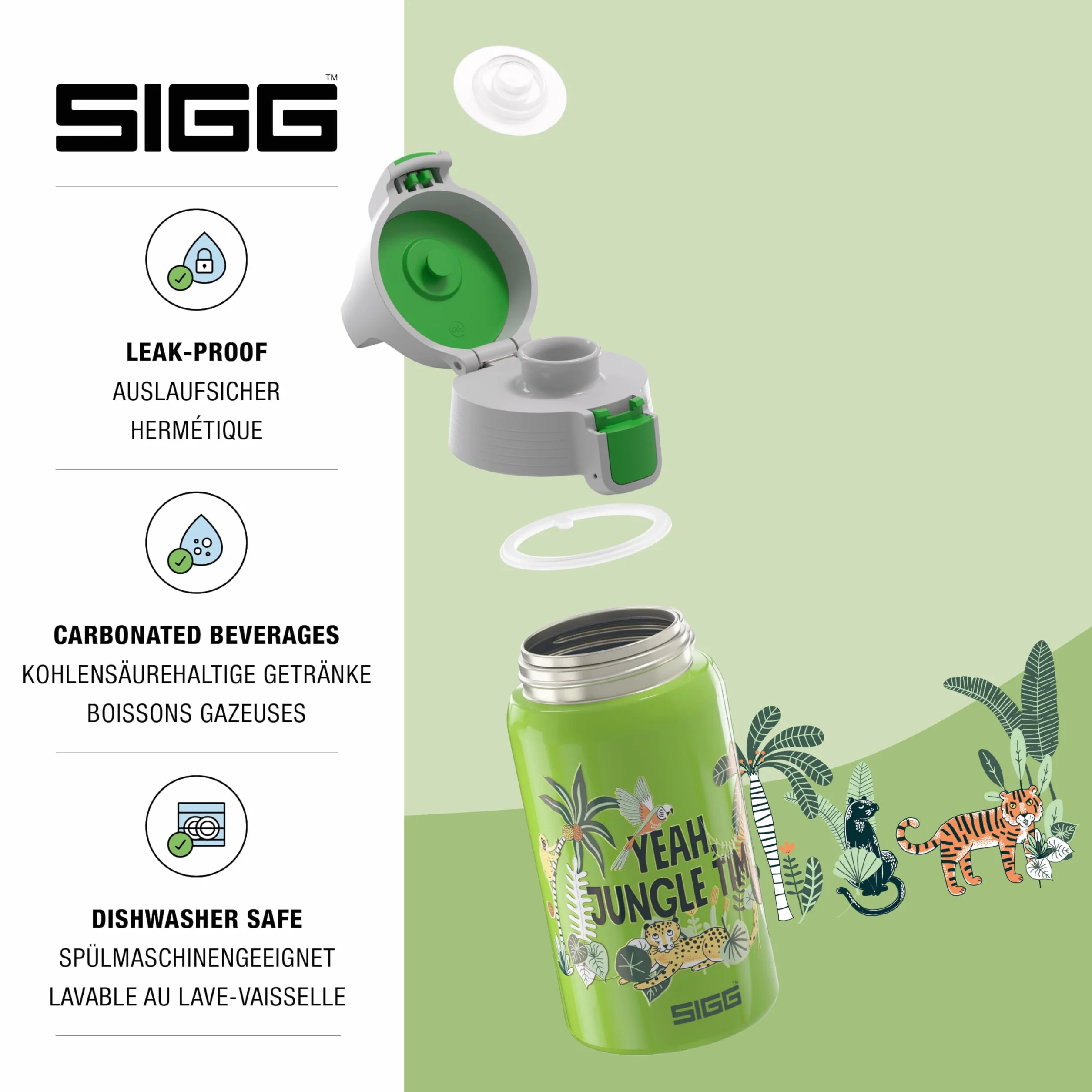 SIGG Gourde Enfant Acier Inoxydable Shield One 0,5L Étanche Sans BPA
