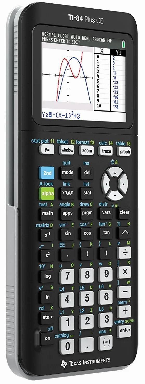 Texas Instruments TI-84 Plus CE Calculatrice graphique, noir
