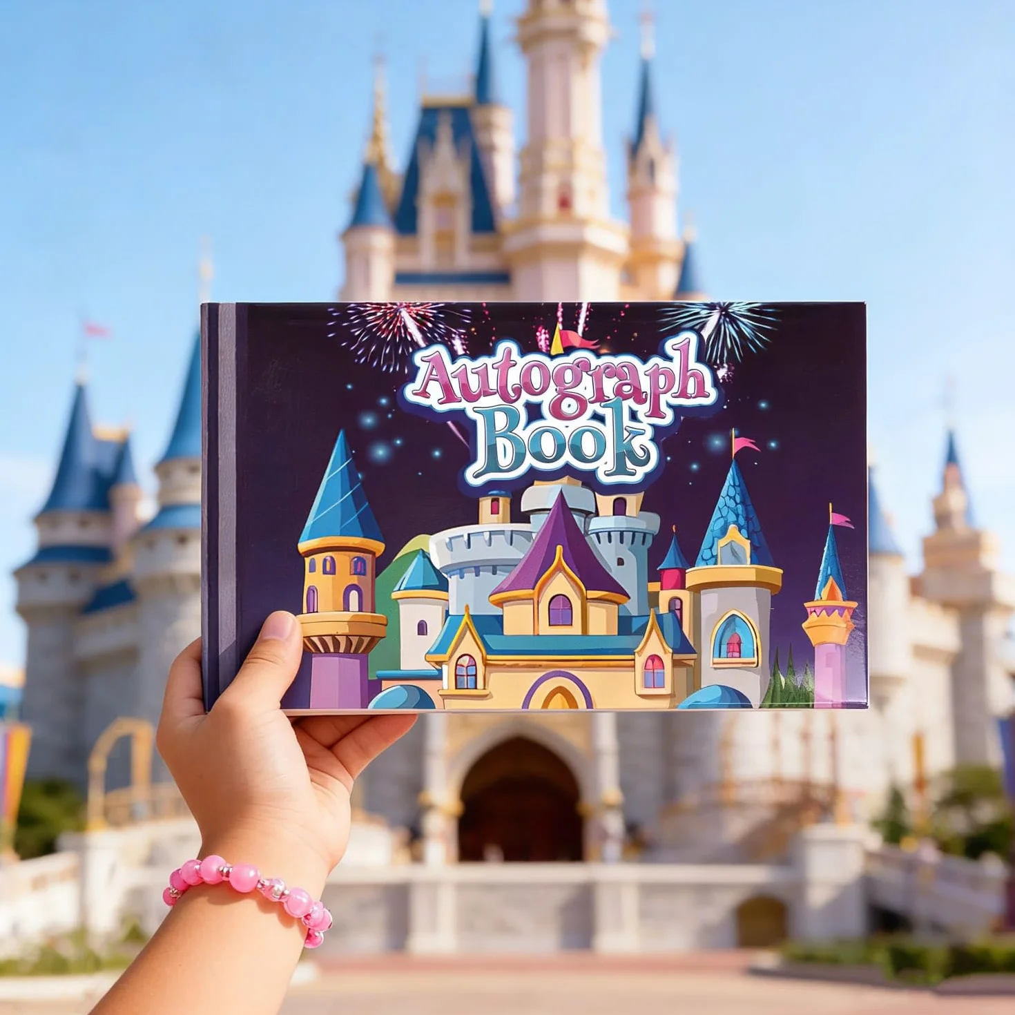 Disney World Livre d'autographes 2026 couverture rigide signatures messages gribouillis images reliure cousue