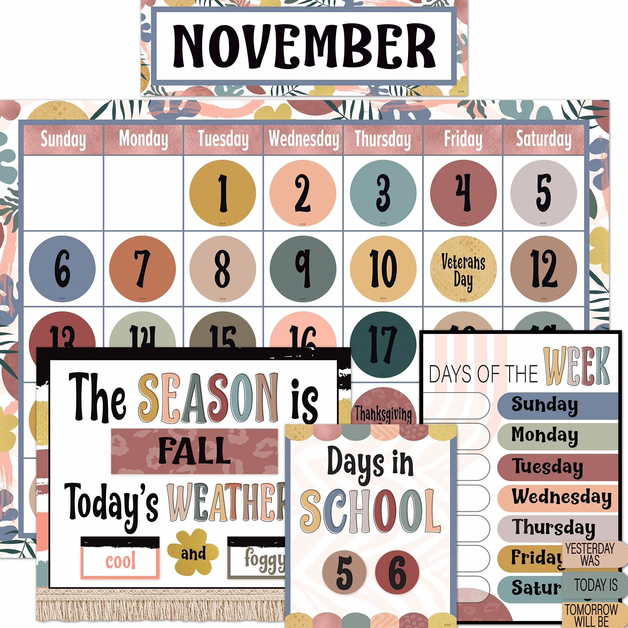 Teacher Created Resources Tableau d'affichage Calendrier Wonderfully Wild