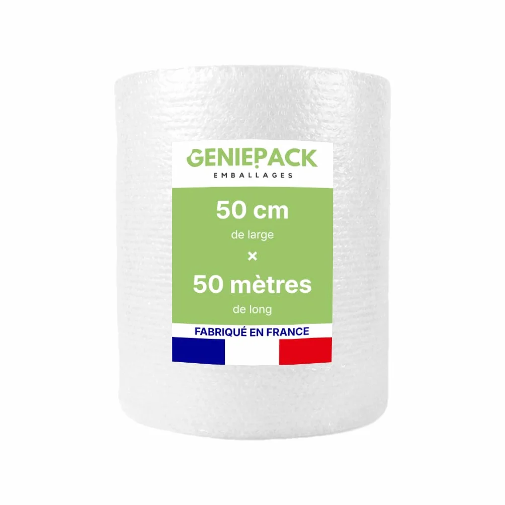 Film À Bulles Professionnel 50 cm x 50 m 60 Microns Bulles 10mm Protection Emballage Colis Déménagement Antichoc