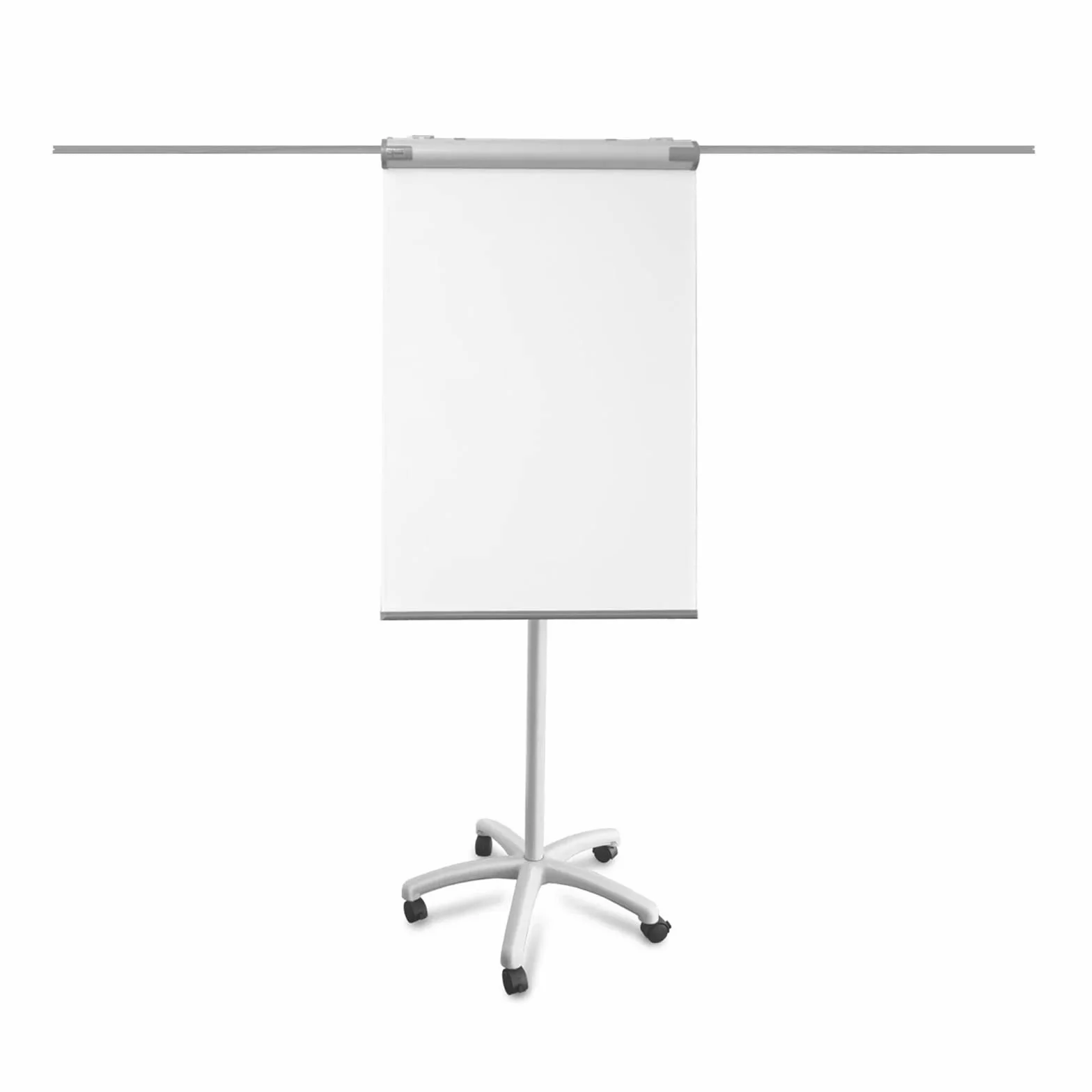 Master of Boards | Chevalet de conférence avec roulettes, support 73 x 104 cm | Piranha | Réglable hauteur jusqu'à 210 cm, inscriptible, effaçable à sec, magnétique | Tableau à feuilles