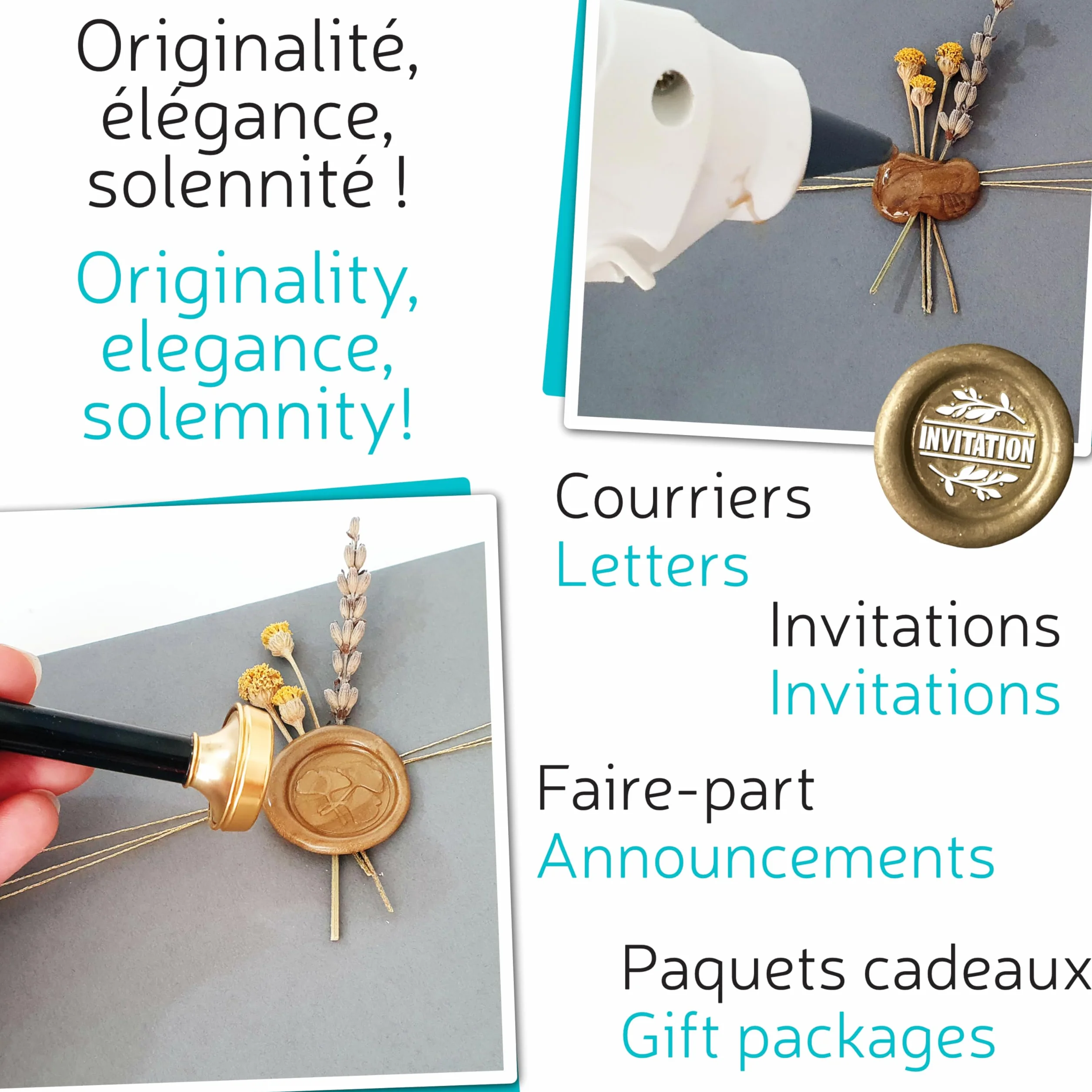 Aladine Pistolet à Cire à Cacheter pour Bâtons Ronds 72606
