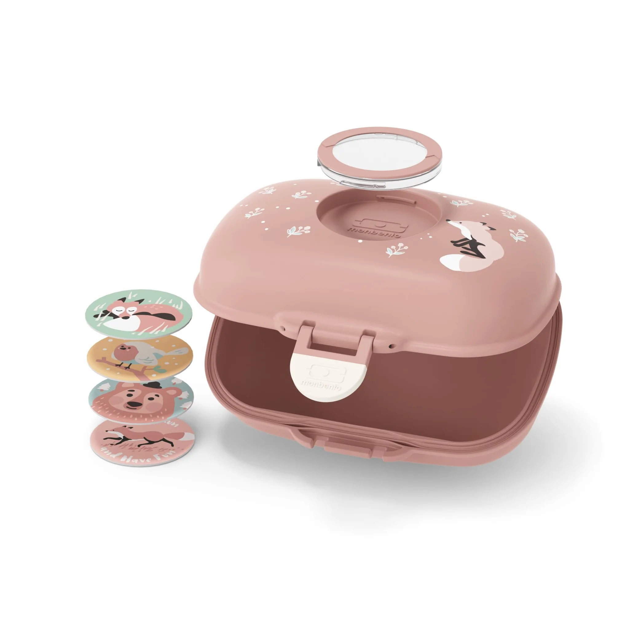 Monbento MB Gram Fox Boîte à Goûter Enfant Snack Box Sans BPA Rose Cannelle