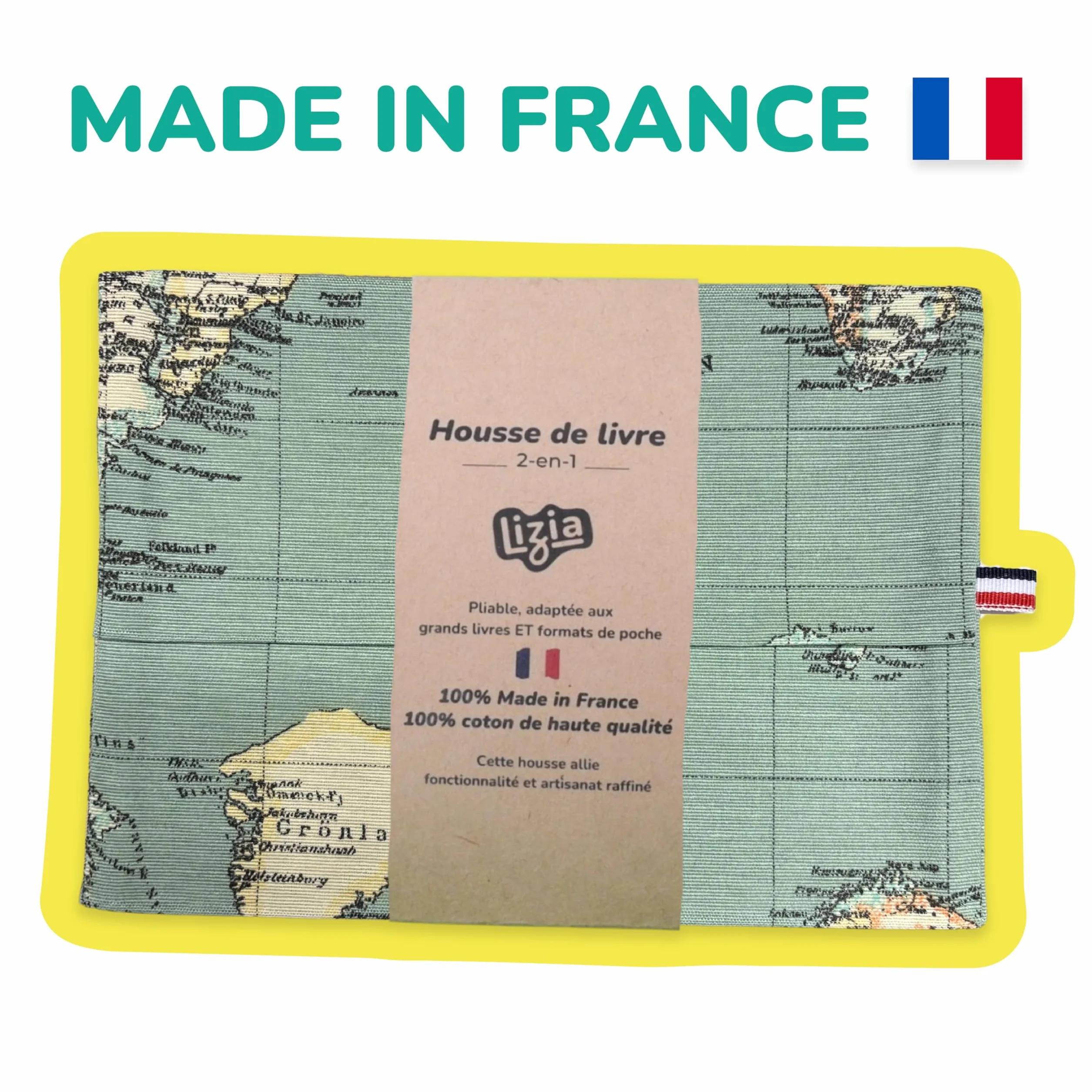 Lizia Pochette de Livre 2 en 1 Monde bleue Protection Optimale Design Innovant