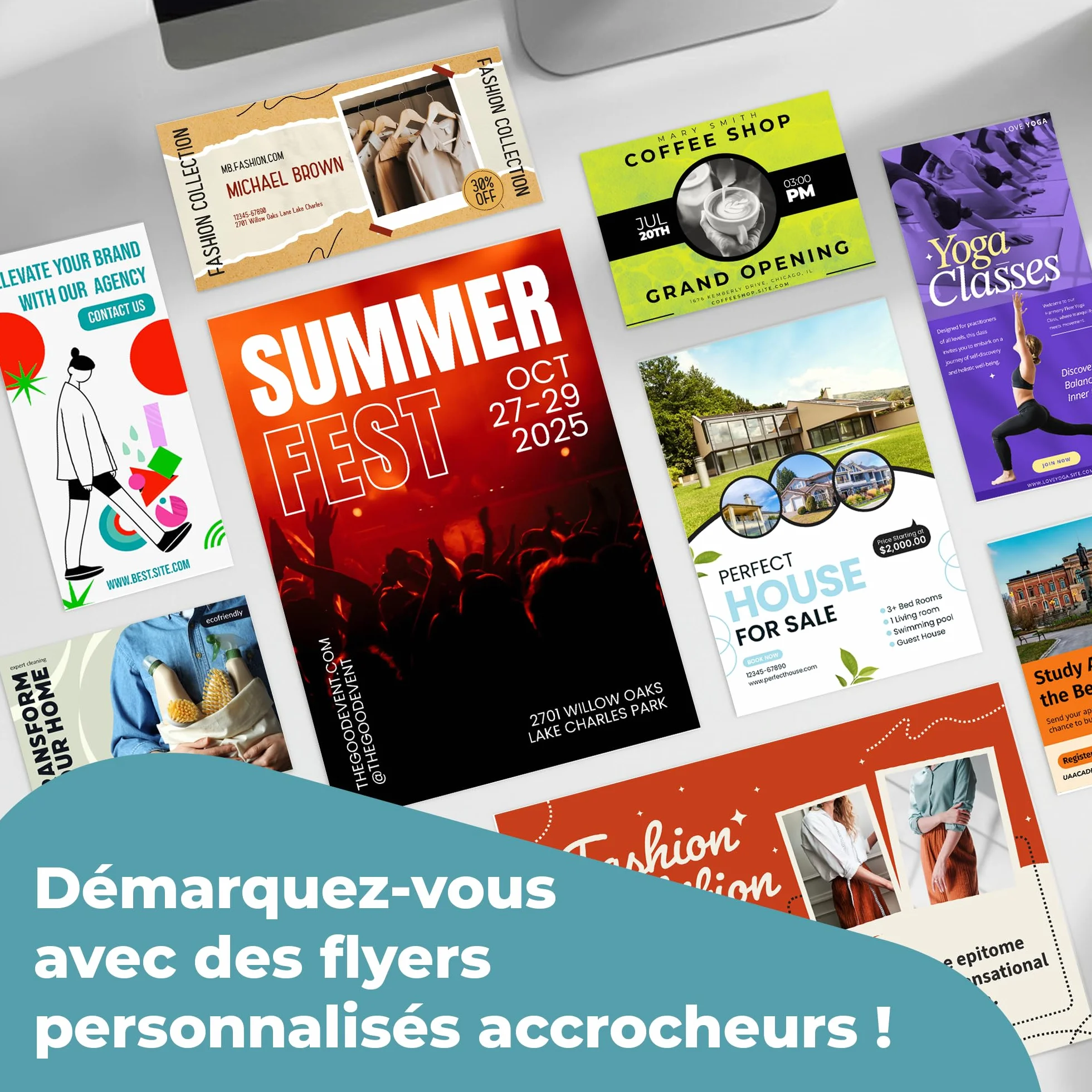 Flyers Publicitaires Personnalisés A6 Vertical, Impression Mat, Pack de 500