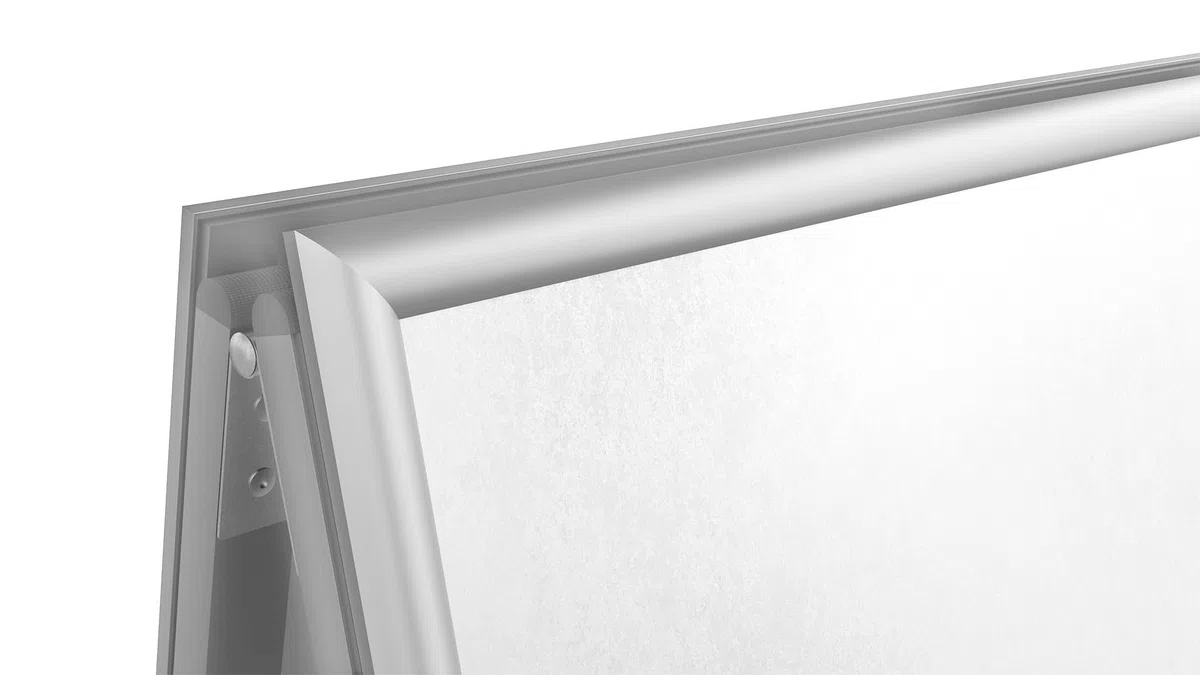 ALLboards Chevalet Porte-Affiche Double Face Cadre en Aluminium Gris – Format A1