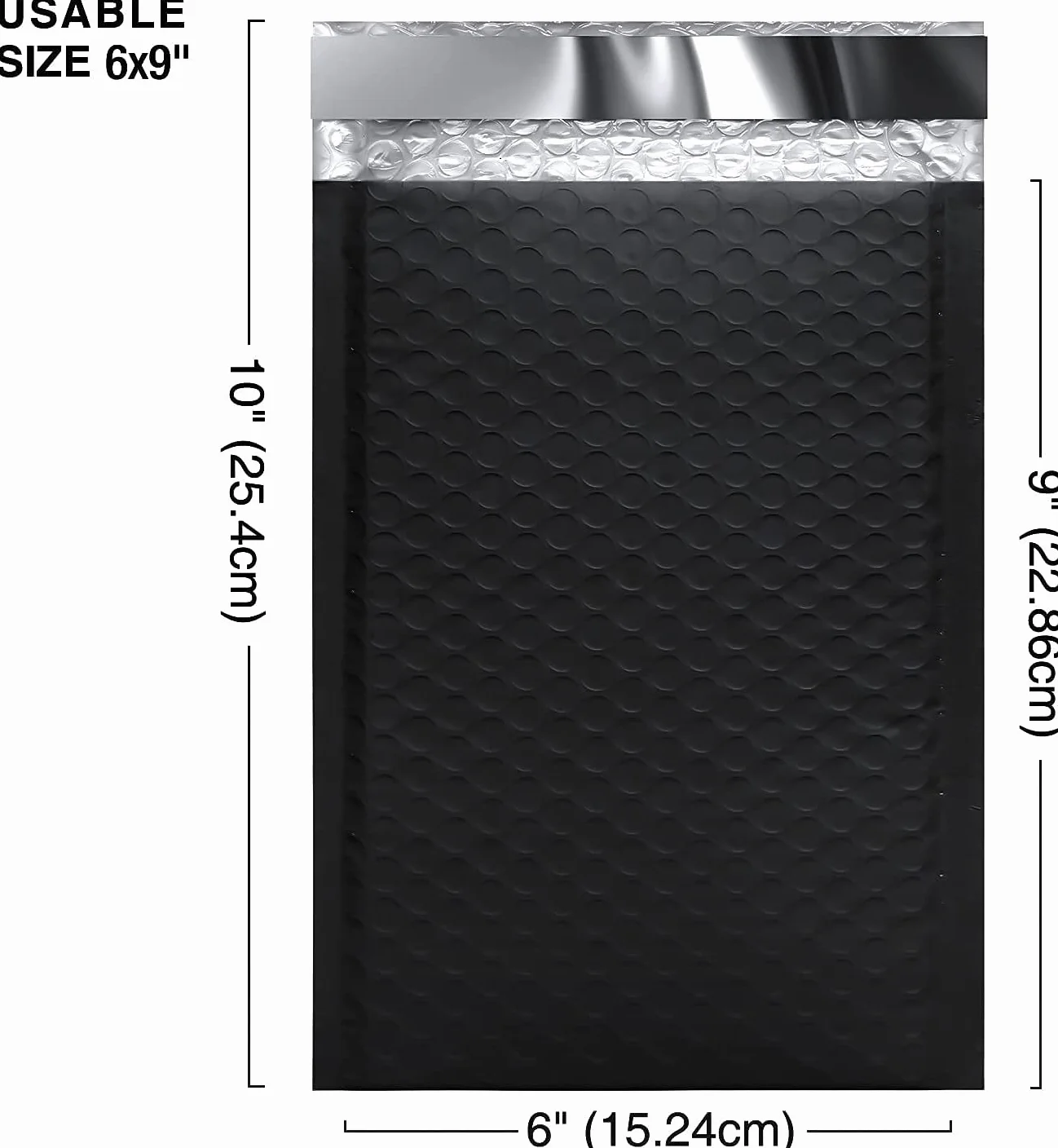 Poly Bubble Mailers A5 15,3 cm x 22,9 cm Auto-scellant Sarcelle Noir 50 pcs