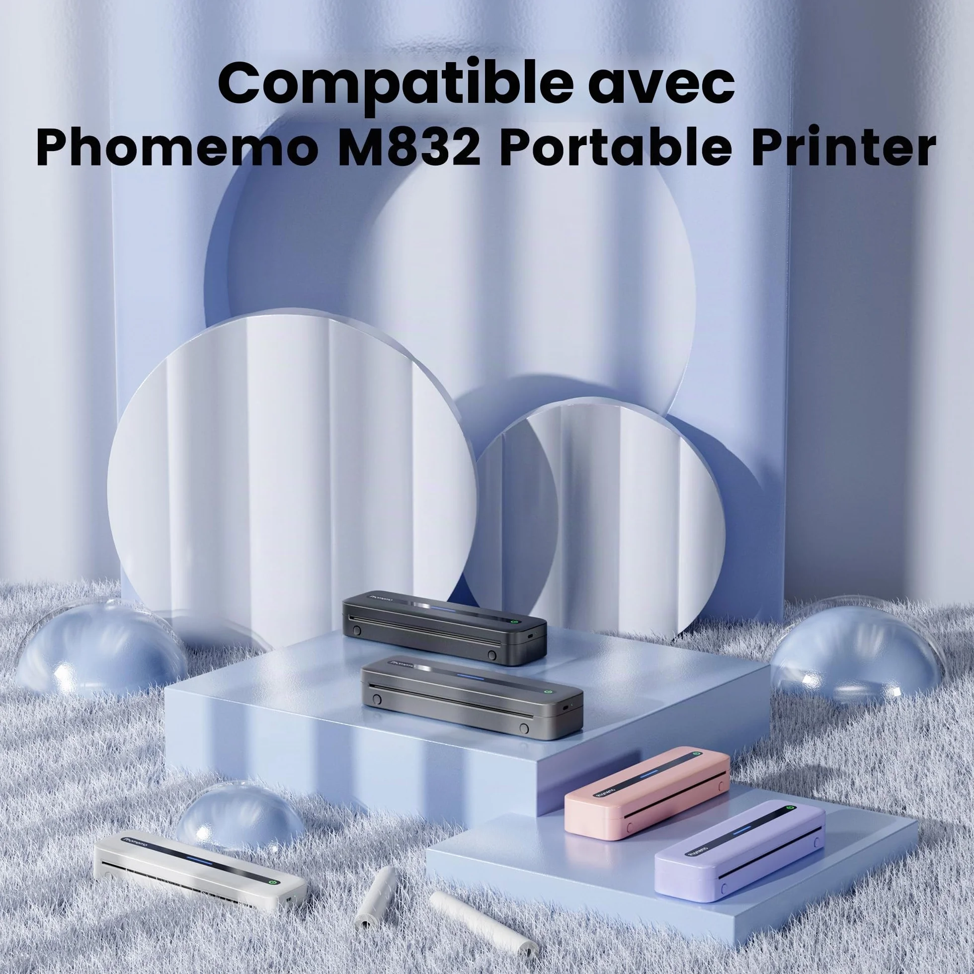 Phomemo Papier Thermique A4 2 Rouleaux 210x297 mm Compatible M832/M834/M833