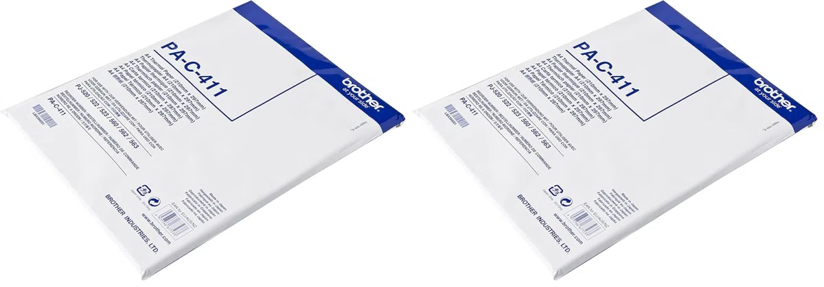 Brother PA-C-411 Papier thermique A4 210 mm X 297 mm pour PJ-520/522 / 523/560 / 562/563 (Lot de 2)