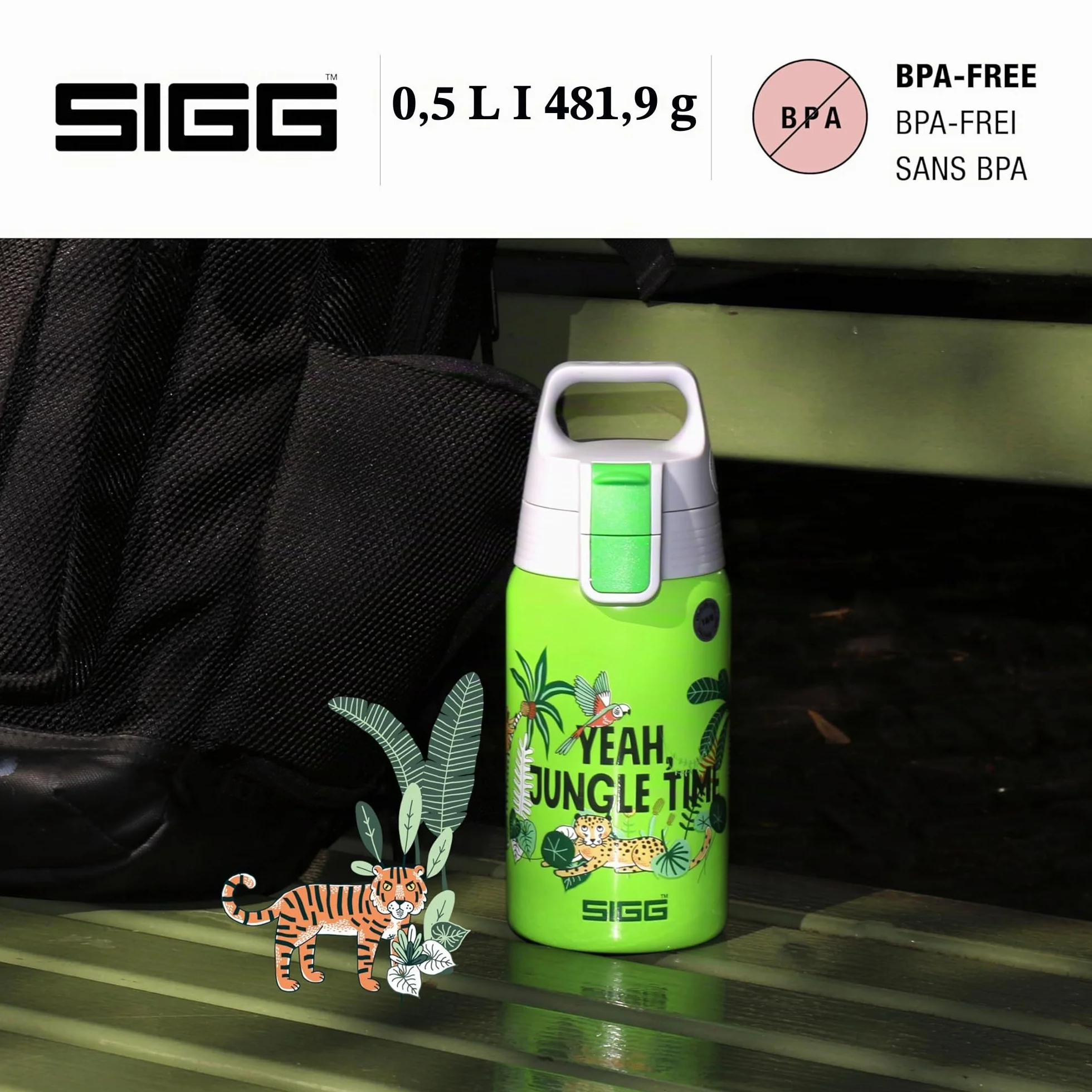 SIGG Gourde Enfant Acier Inoxydable Shield One 0,5L Étanche Sans BPA