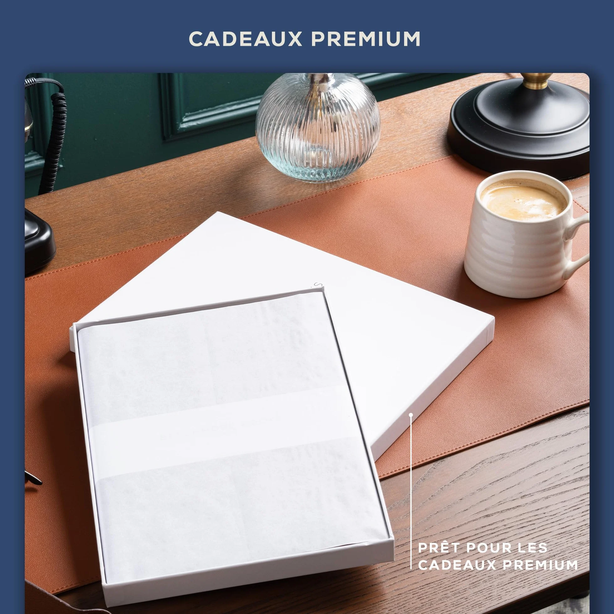Beechmore Books Carnet de Notes Lignées XL A4 Bleu Marine Couverture Rigide Cuir Vegan Papier Ligné 120 g/m²
