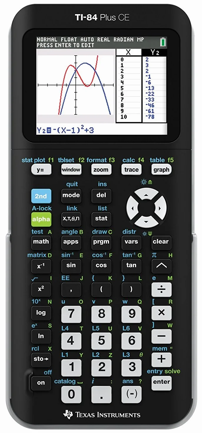 Texas Instruments TI-84 Plus CE Calculatrice graphique, noir