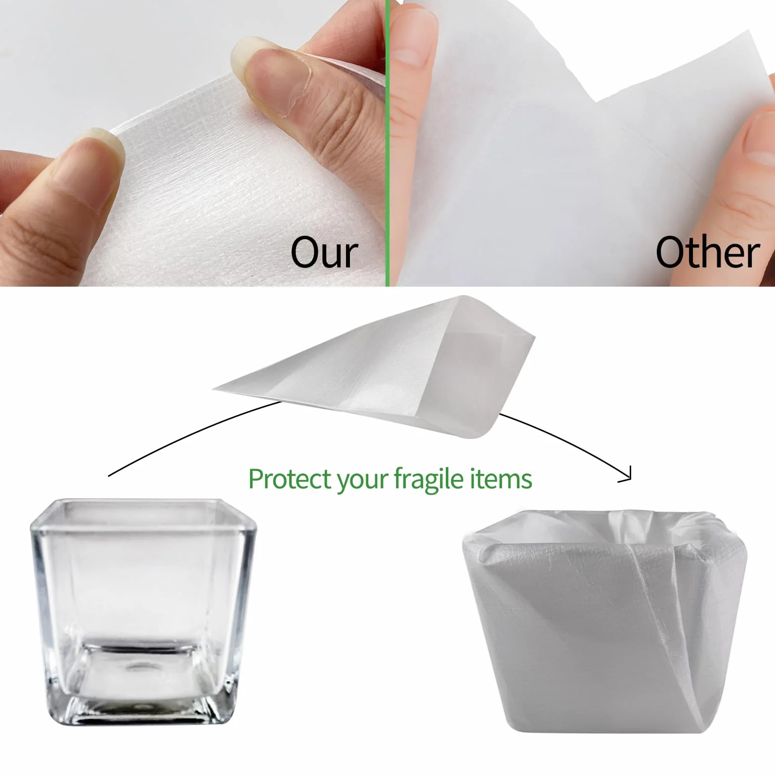 Papier Bulle Déménagement 100 PCS 30 x 30 cm Carton Vaisselle Verre Sacs Coton Perlé Protection