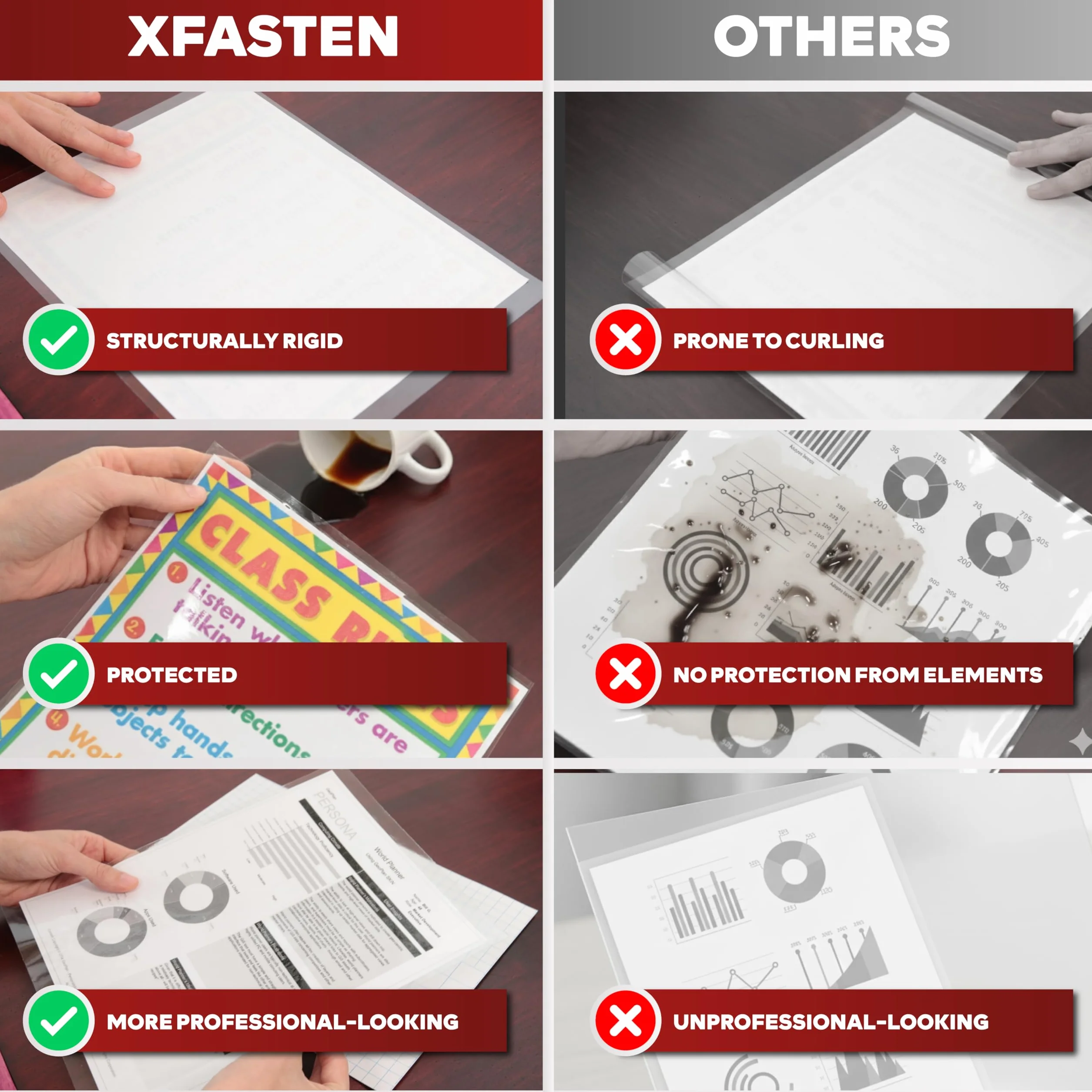 XFasten Feuilles de plastification auto-adhésives 9 x 12 pouces paquet de 50 épaisseur 4.76