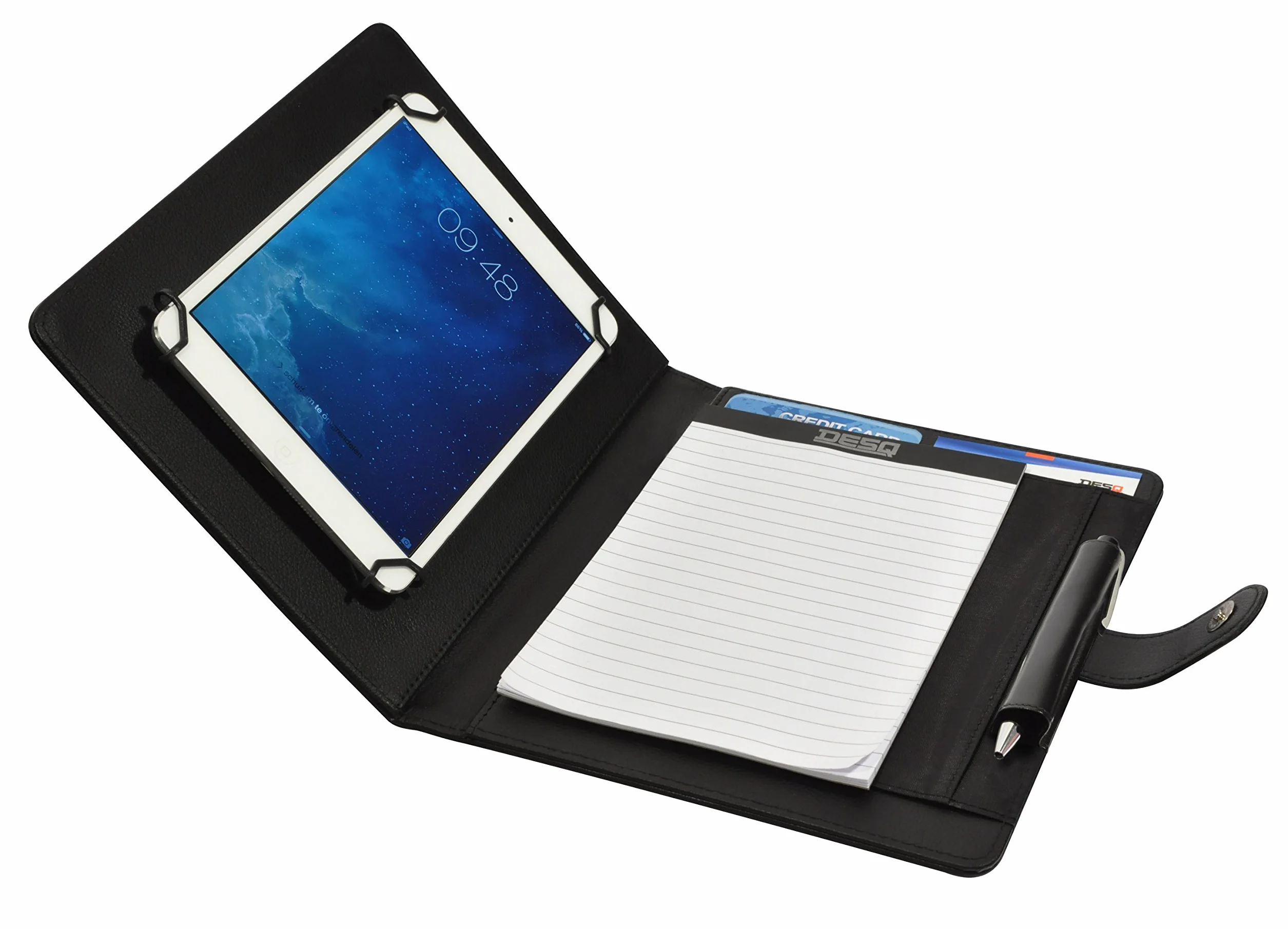 Desq Étui d'écriture pour tablette support universel 7-10,4 pouces fermeture magnétique noir
