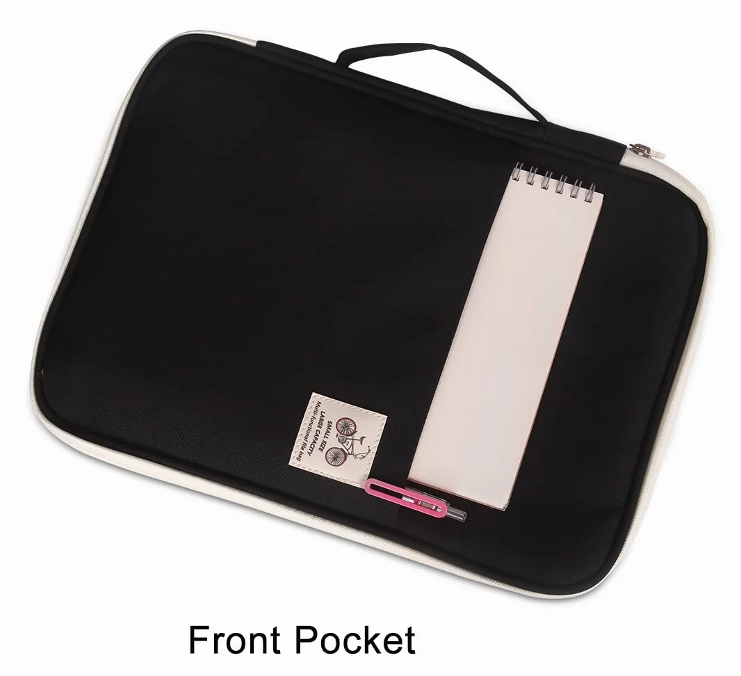 JAKAGO Portfolio Dossier de présentation business padfolio intelligent Folder A4 Folio Document étanche Organizer Passeport sac conference folder Pad Housse étui (Noir)