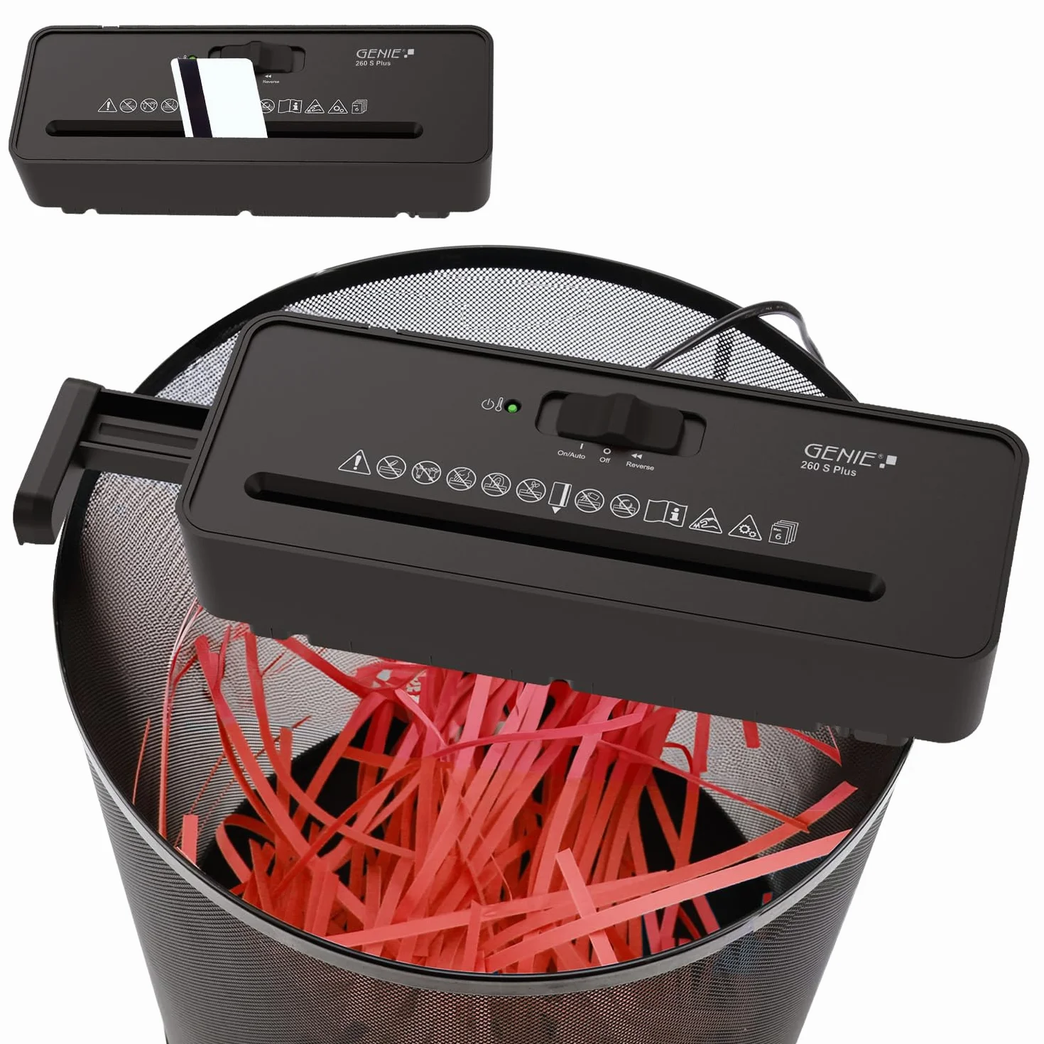 Genie 260 S Plus Destructeur de Documents Papier Coupe en Bandes 6 mm Compact