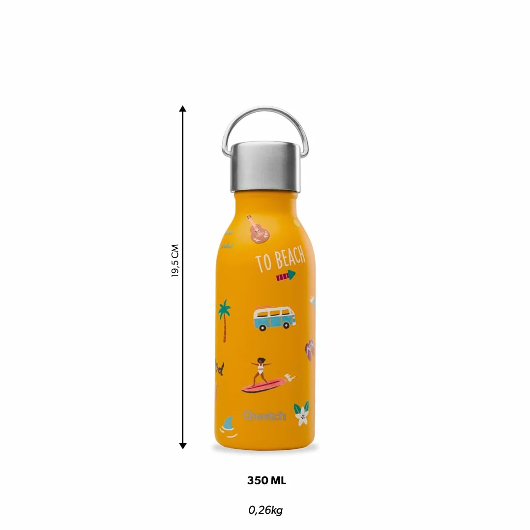 Gourde Enfant Isotherme 350ml Inox Tilleul Bouchon Pipette 24h Froid 12h Chaud Etanche Sans BPA