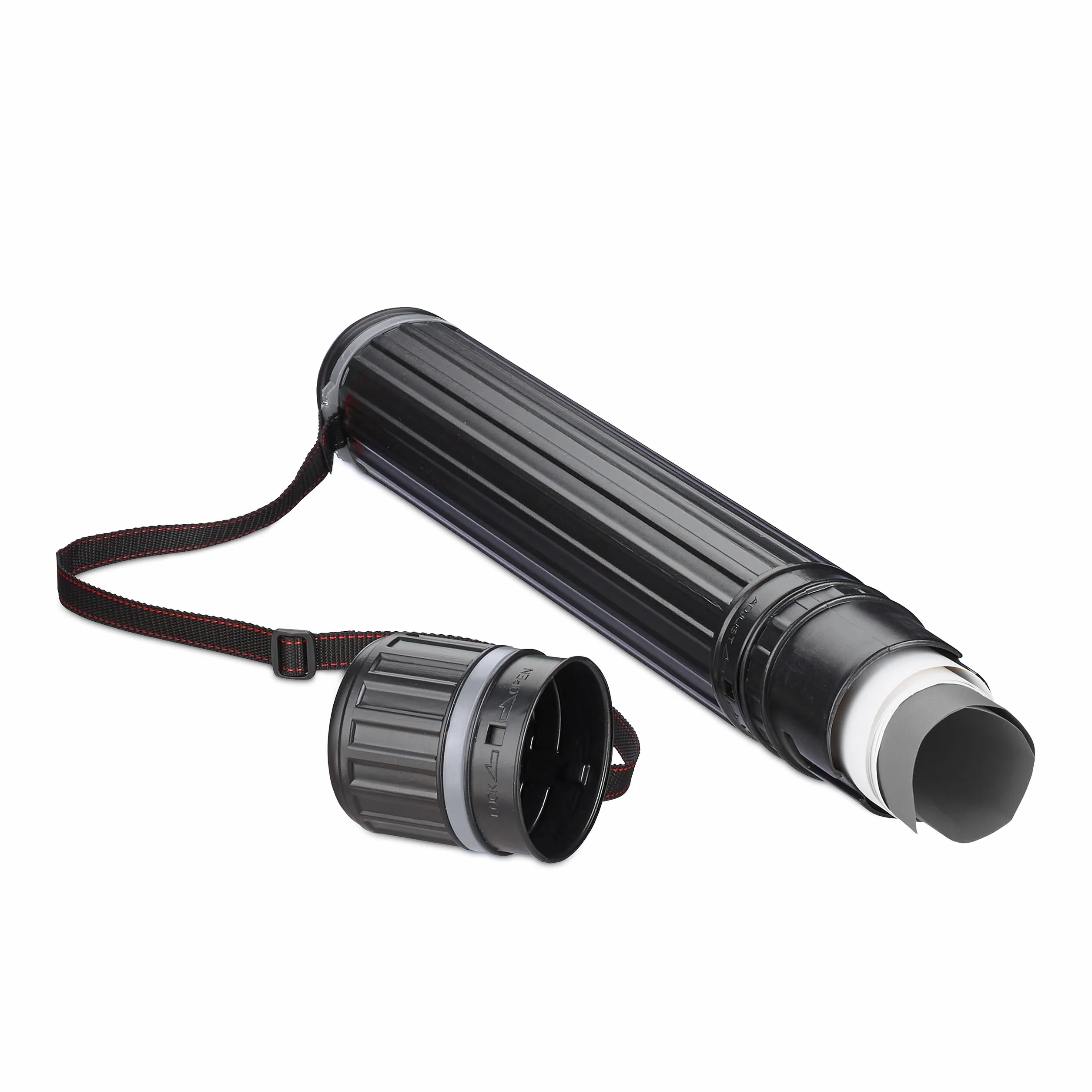 Relaxdays Tube de Transport pour Poster et Dessin, Format 0A, Extensible 64-107 cm, Noir et Gris